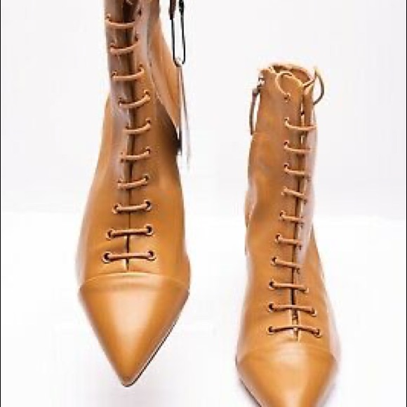 Zara mid heel ankle boots with laces - Picture 2 of 4